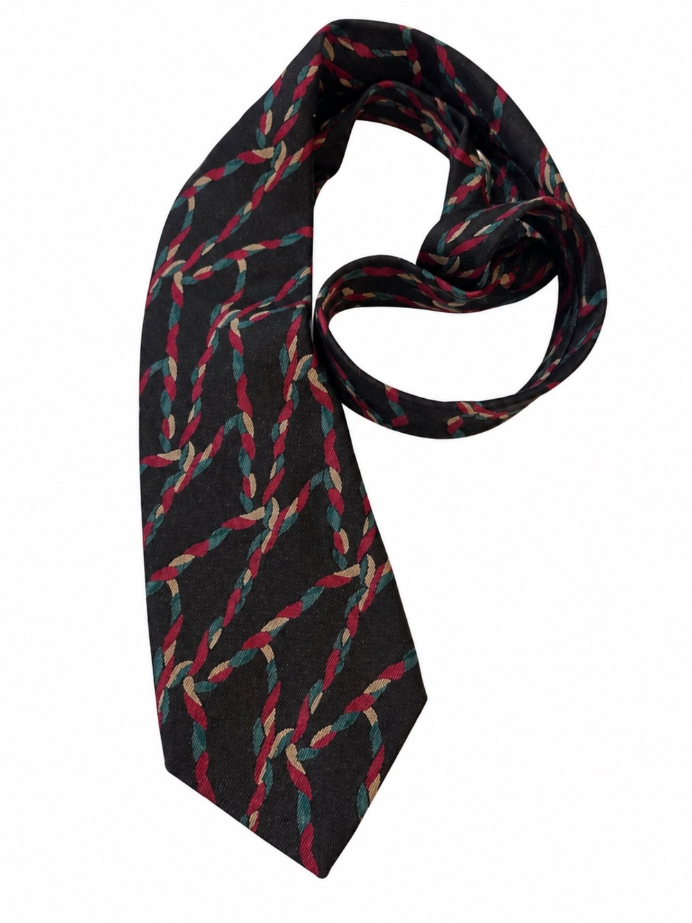 Vintage Giorgio Armani men’s necktie featuring an abstract braided-rope pattern
